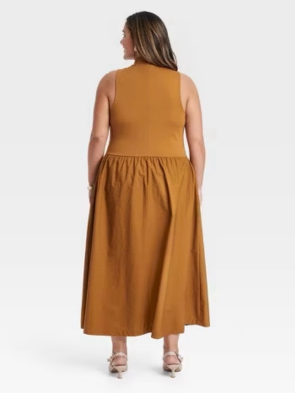 A new day women’s maxi a-line dress size 3X NWT Brown - Picture 2 of 3